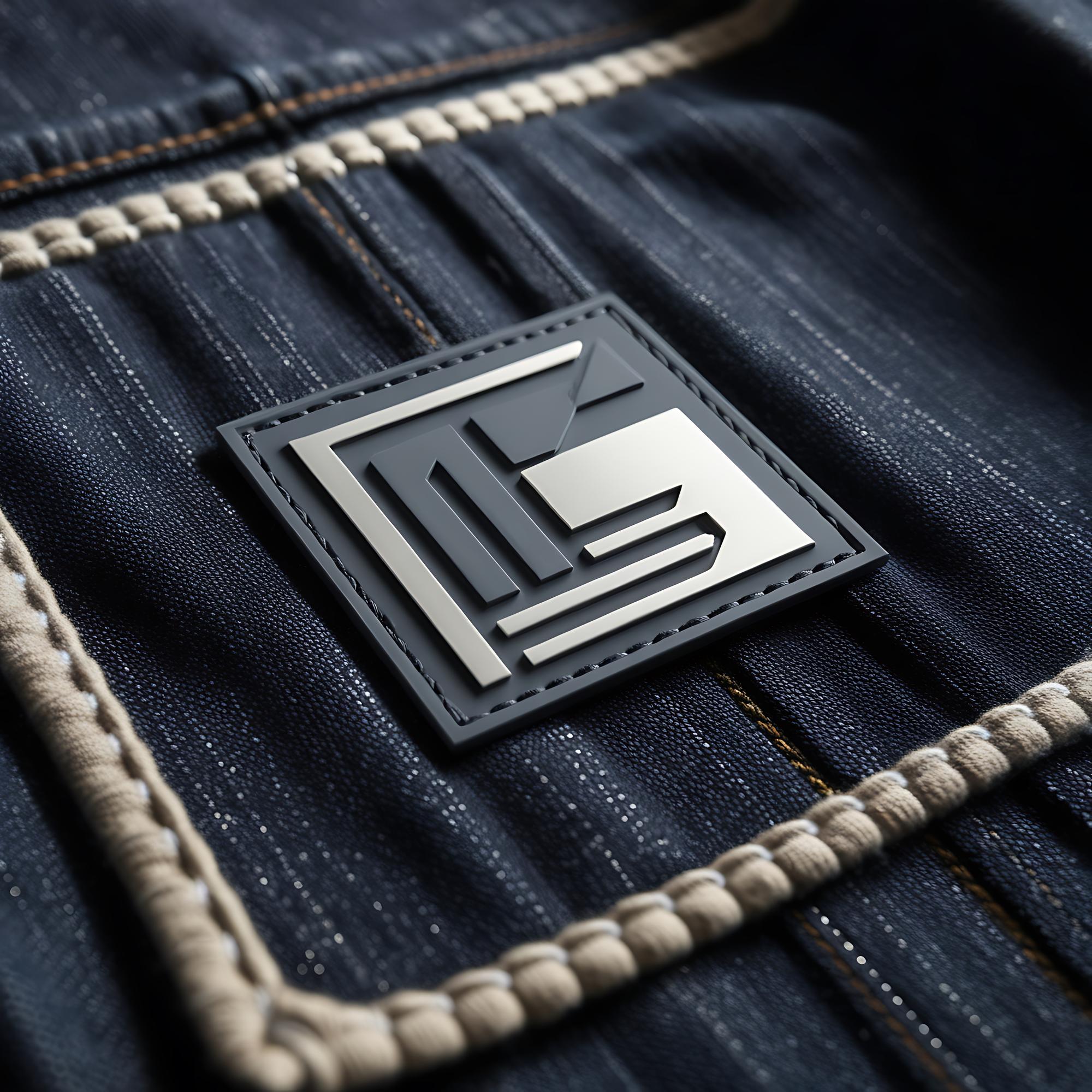 Hand-stitched initials on denim jacket